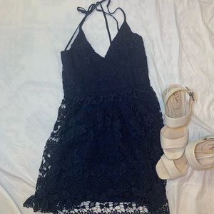 Lace/crochet mini dress